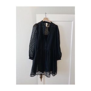 Black sheer polka dot dress